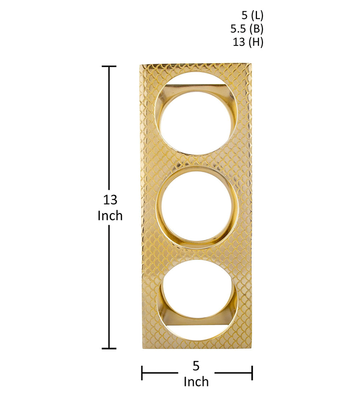 Golden Rectangular Aluminium Wine Rack - Image 2