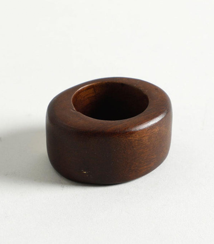 Brown & Gold Wooden Tadeo Napkin Ring - Image 4